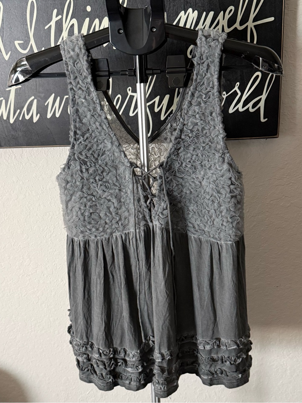 POL Gray Mineral Wash Tank Top NWT